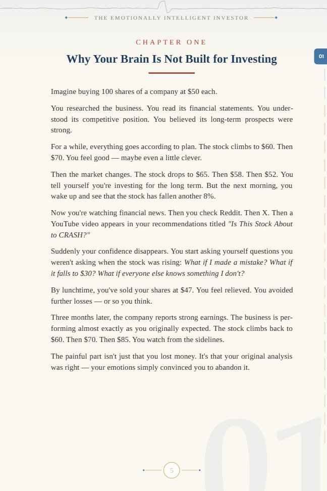 Opening page of Chapter 1, Why Your Brain Is Not Built for Investing